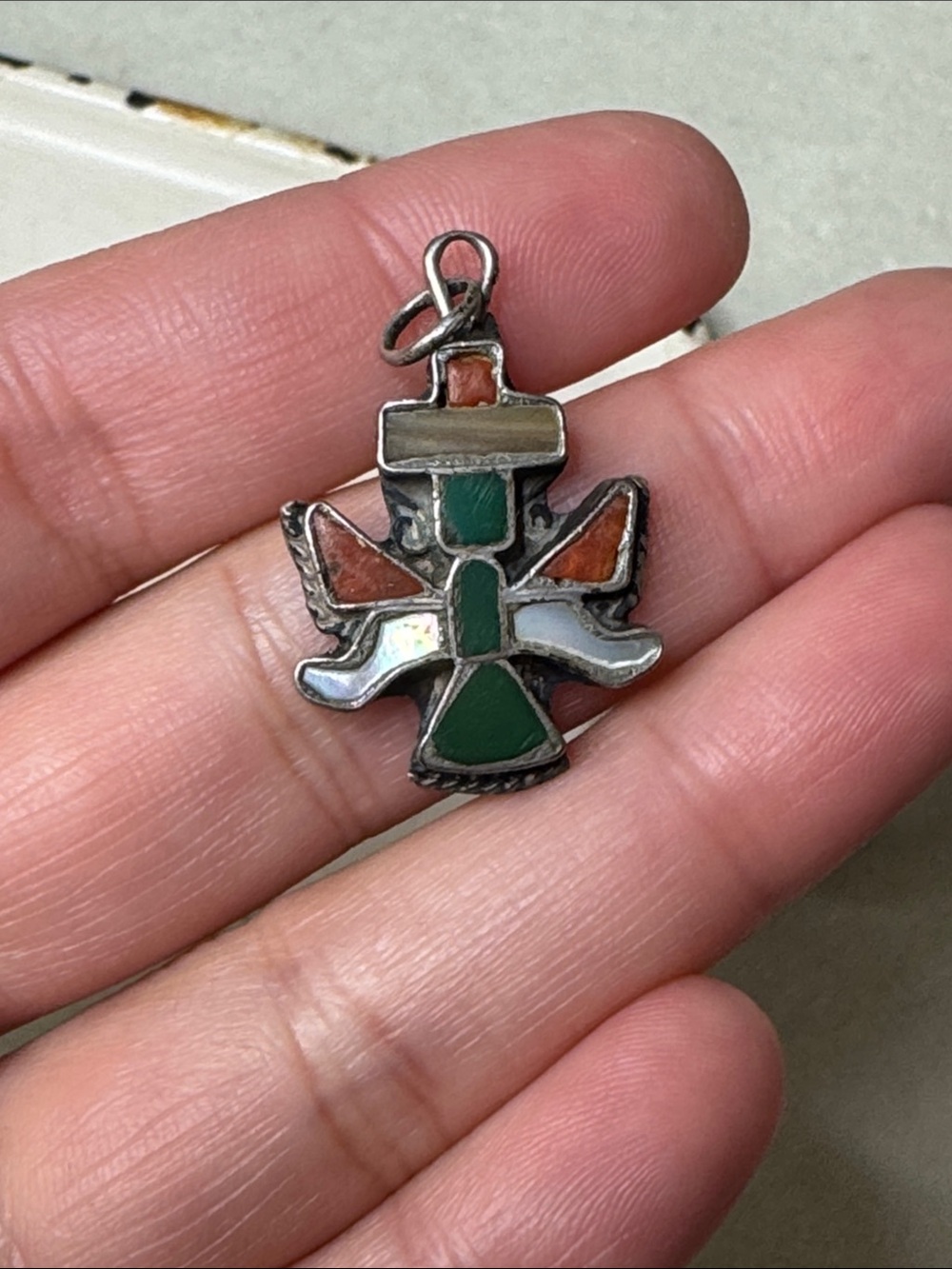 Vintage Sterling Silver Zuni Knifewing Kachina Native American Charm Pendent